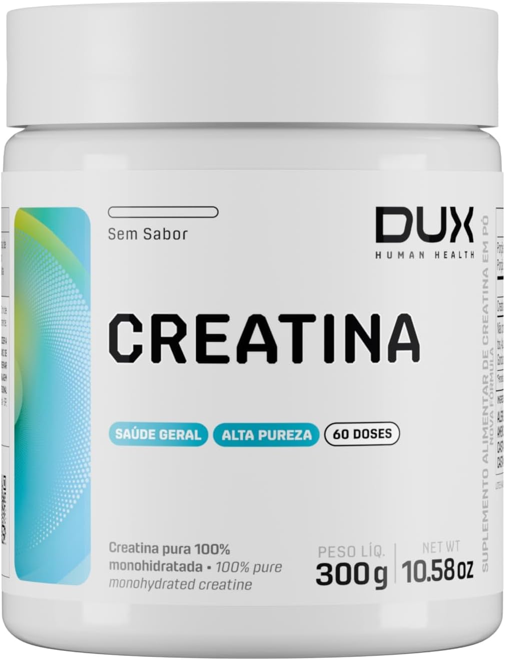 Creatina Monohidratada Sem Sabor - Pote 300g - Suplementação Treino Academia, Ganho Muscular Hipertrofia, Força Energia Resistência, Suplementos Naturais - DUX HUMAN HEALTH - Imagem 2