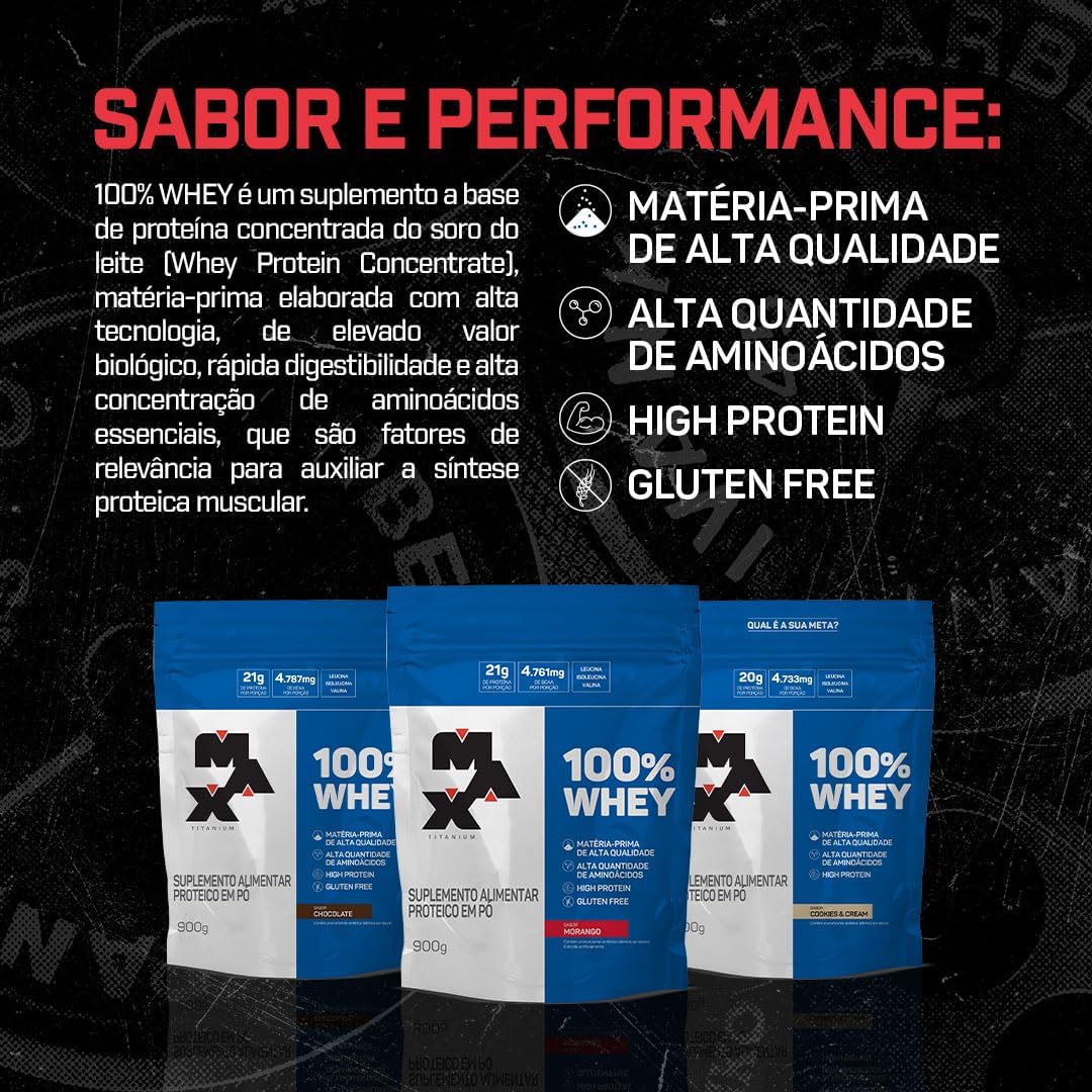 100% Whey Refil (900g) - Chocolate, Max Titanium - Imagem 7