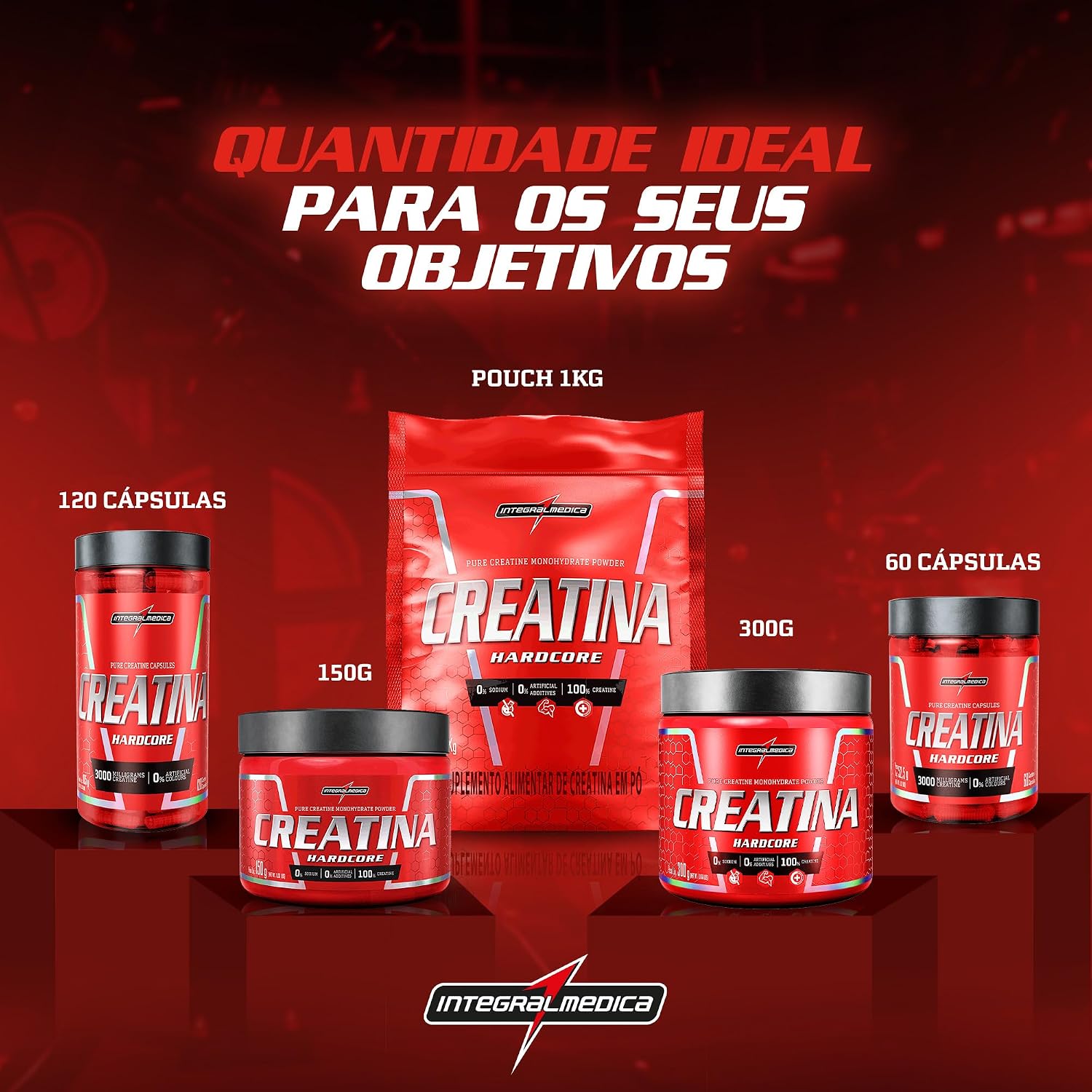 Integralmedica Creatina Hardcore 120 Cápsulas Pura Monohidratada | Auxilia no ganho de força - Imagem 7